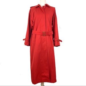 Burberry Red Trench with Nova Check Wool Lining